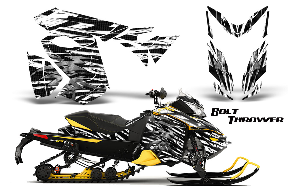 Skidoo Rev XS Graphics Kit Bolt Thrower White YB